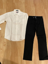 TCP Black Chino Dressy Pants Size 12 & Chaps White Long Sleeve Shirt Size 18