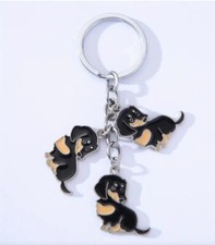 Dachshund Sausage Dog  Black and Tan Keyring / Keychain - Dog Lover Gift Idea