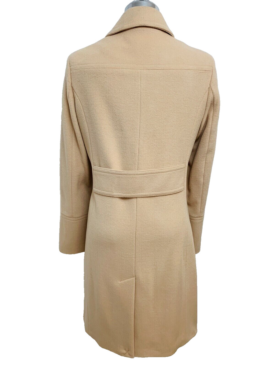 New Calvin Klein Elegant TAN Mid-Length Wool Women's Coat size 8 View 5