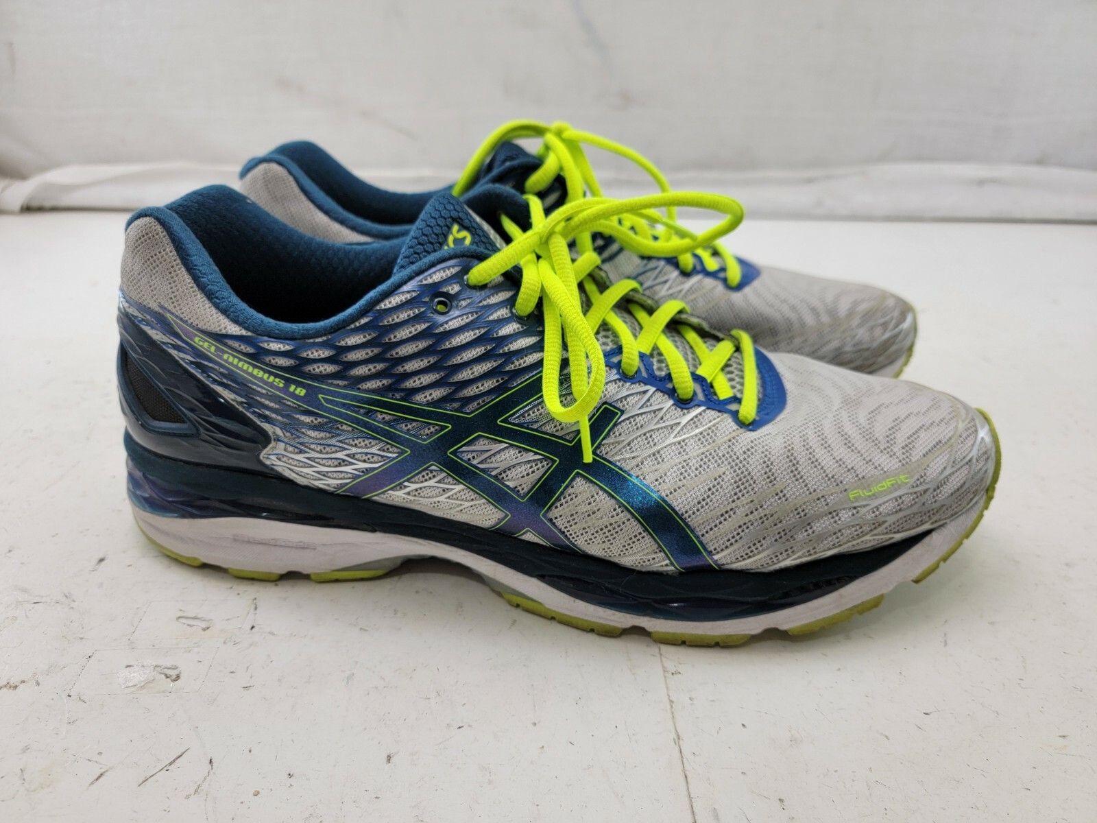 Gel-Nimbus 18 Men&#039;s Running Shoes Silver Navy Blue T600N Size US 13.5 | eBay