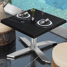 WTG | Jamaika Loungetisch | B: T: H:  60 x 60 x 37 cm | Schwarz Marmor / Alum...