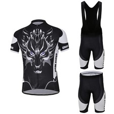 Men's Short Sleeve Jersey Bib Cycling Sets Padded Bike Cycle Clothes Kit S-5XL
