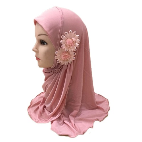 2-6Y Kids Girls Hijab Muslim Amira One Piece Turban Scarf Shawl Wrap Headscarf - Picture 31 of 32