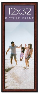 12x32 Frame Executive Brown Round Mahogany Finish Solid Wood Picture Frame | 1.2