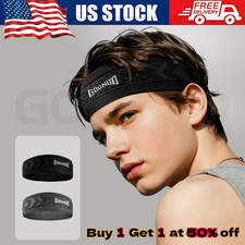 Headband Sweat Thin Stretch Running Sports Yoga Gym Hair Band Wrap Sweatband US