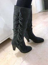 Queentina coole Stiefel mit Fransen grau 38 Wildleder