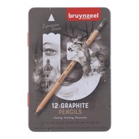 Bruynzeel Expression Grafietpotloden Set Van 12 In Blik 2H - 9B Potloden Voor