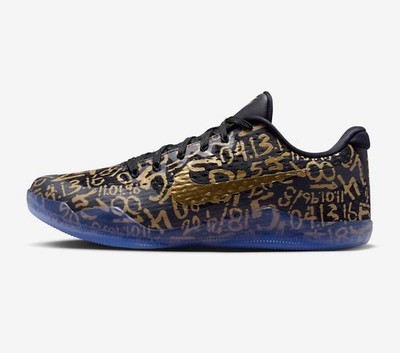 Nike Kobe XI EM Protro Black Gold Graphic Print Low Top Lace Up