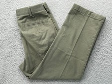  65 New Lands' End Men's Traditional Fit No Iron Chino Pants Green 30x26