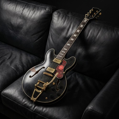 #ad #ad 335 Black Electric Guitar Mahogany body HH Pickup Rosewood Fretboard Jazz Bridge $310.62