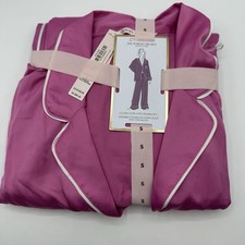 Victoria's Secret Satin Long Pajama Set Top  Bottom Rose Pink Size Small