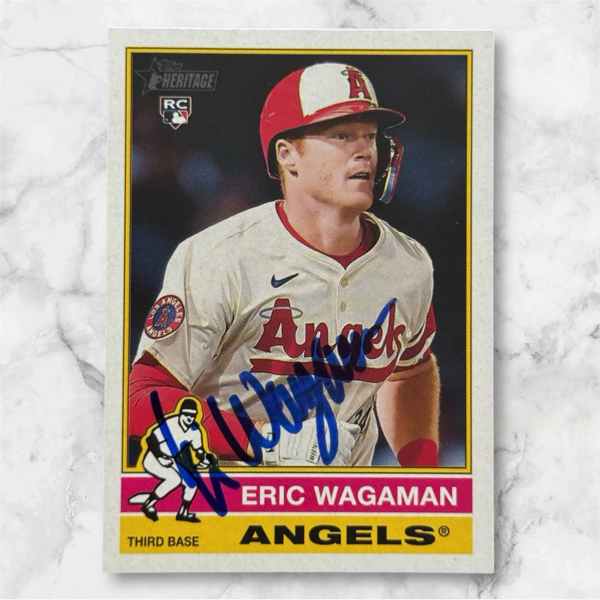 Eric Wagaman Signed 2025 Topps Heritage Rookie RC Auto Angels