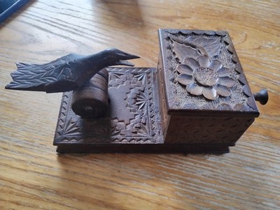 Vintage Schwarzwälder Holz Mechanische Kuckuck Zigarettenschachtel 