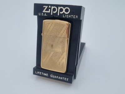 Zippo Slim Engine Turned Feuerzeug 1990 Sammlerstück Vintage Zippo Lighter