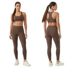 Fabletics Womens Latte Coffee Brown Leggings Small 26x27 With Side Pockets