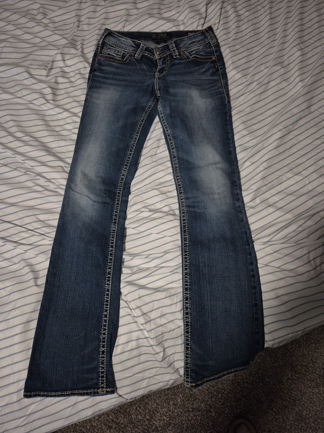 Silver Jeans Co. Suki Mid Slim Bootcut Jeans W27/L33 Blue Denim Womens