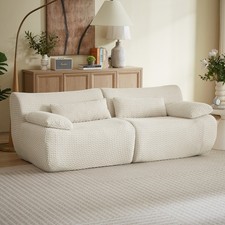 Boneless Cloud Couch Loveseat Sofa - Cream Corduroy, Plush, 2-Seater