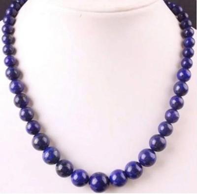 Natural 6-14mm Blue Lapis Lazuli Gemstone Round Beads Necklace 18''