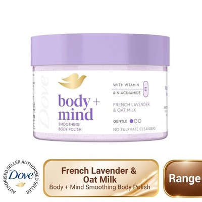 Dove Body+ Mind Körperpeeling 295ml French Lavender & Oat Milk Peeling Peeling