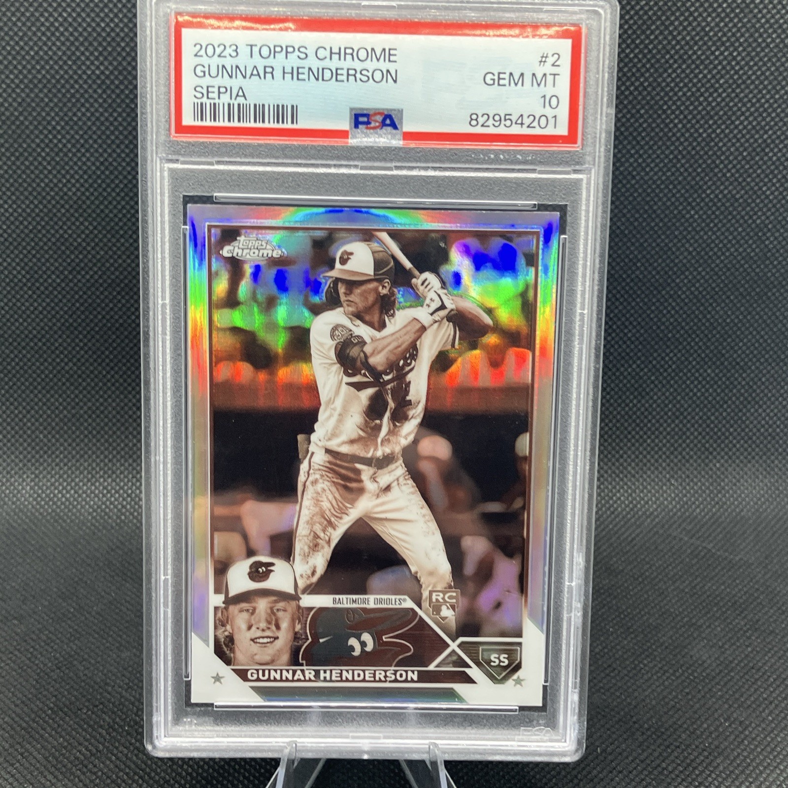 Topps 2023 Topps Chrome Gunnar Henderson #2 Sepia Rookie PSA 10 (82954201) view 1