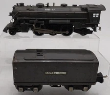 Lionel 1666E Vintage O Gray 2-6-2 Steam Locomotive with 2689W Tender