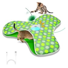 Three Speed Motion Activated Cat Toy with Feather Wand - Perfect for Bored Cats