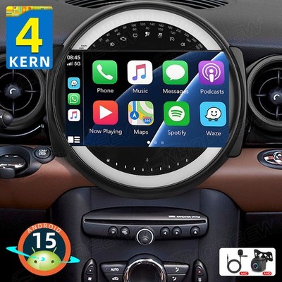 Android 15 Carplay Autoradio GPS Navi SWC für BMW Mini Cooper R55 R56 2007-2013