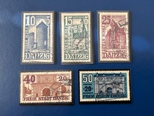 DANZIG 1936  &bdquo;Bauwerke &ldquo; Satz MiNr. 262 - 266 gestempelt