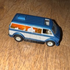 Vintage Tyco Blue/White Sunset Dodge Van HO Slot Car Running