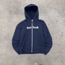 Vintage Facebook Hoodie Size Large M Y2K Employee / Friends & Family Zip Up RARE