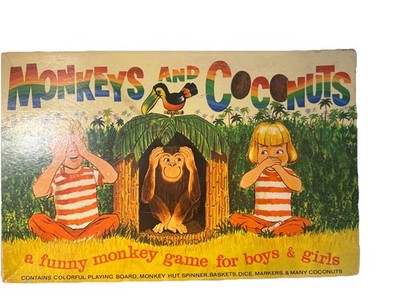 vintage 1965 Monkeys and Coconuts board game Schaper Manufacturing complete 