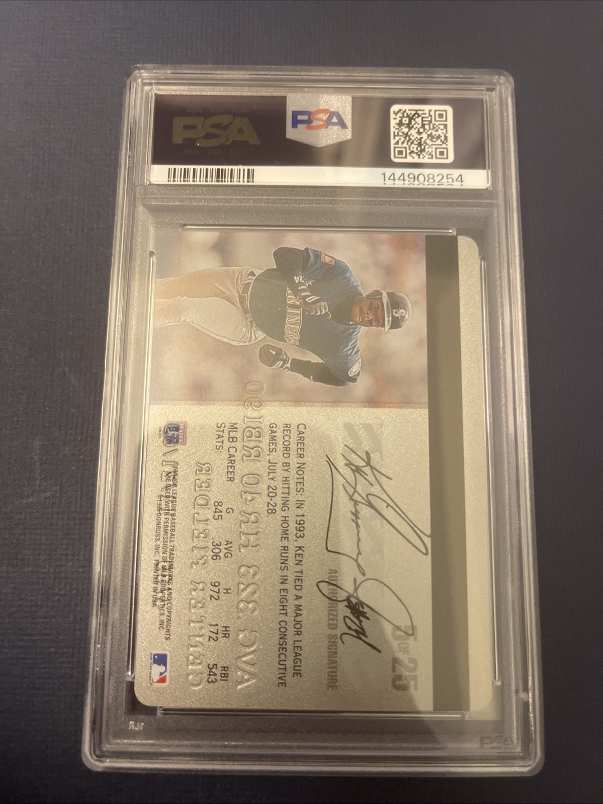 1995 KEN GRIFFEY JR Studio Platinum #5 PSA 10 Gem Mint view 2