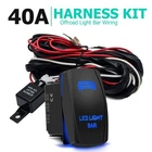 2-Lead Wiring Harness Kit ON-OFF Rocker Switch Relay LED Work Light Pods Bar 12V