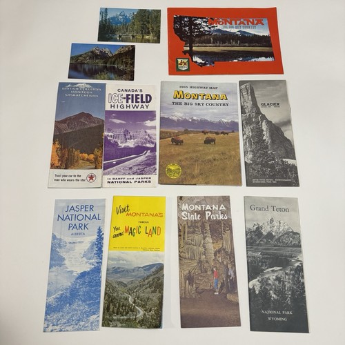 Vtg Lot Of Ephemera Travel 1960s Montana Alberta Banff National Parks Maps