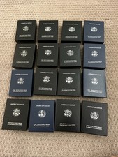 Lot Of 16 AMERICAN EAGLE PLATINUM PROOF 1/10 OZ BOX And CASE ONLY WITH PAPERS