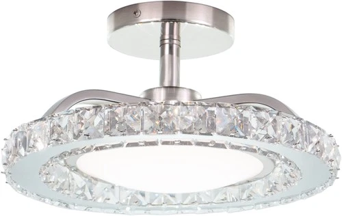 Vaxcel Lighting C0276 Clara 13"W LED Semi-Flush Ceiling Fixture - Nickel - Picture 1 of 12