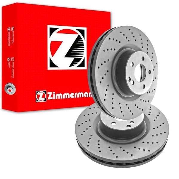 2X Zimmermann Bremsscheiben Vorne 360Mm Gelocht InnenbelÜFtet Passend FÜR-image