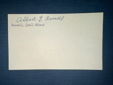 1919 BLACK SOX: Reb Russell, SIGNED Vintage 3x5 (VC) - Died 1973