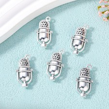 BLUK 50Pcs Microphone Charms DIY Jewelry Maki...