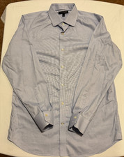 Men's Banana Republic Non-Iron Slim Fit Button Up Shirt - Blue - Size L - Cotton