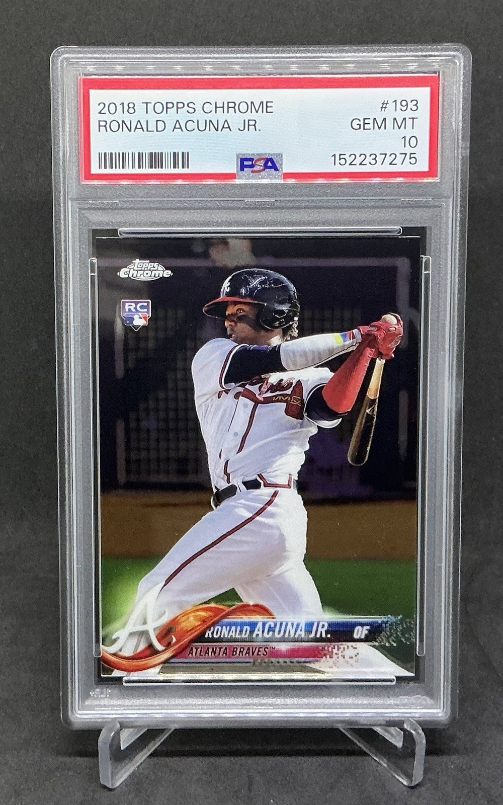 2018 Topps Chrome Ronald Acuna Jr. #193 Rookie Card PSA 10 Gem Mint (RC) Braves