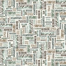 P B Textiles - Bigfoot Country - Nicknames - Ecru, Fabric BTY