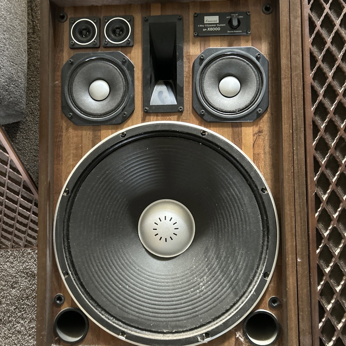Pair of Sansui SP-100 3 Way Speakers Vintage Tested Working for