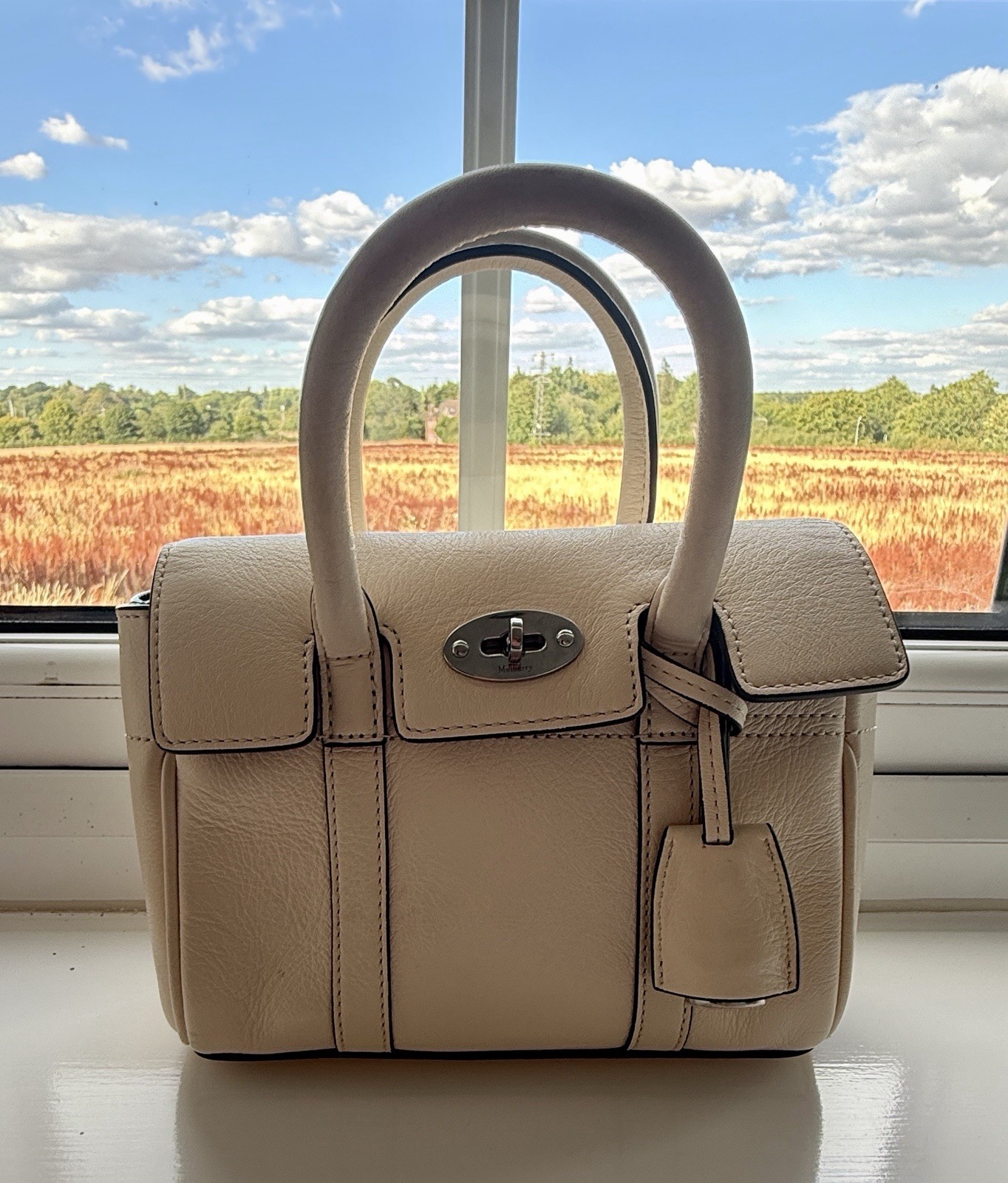 Mulberry Mini Bayswater In Eggshell Leather