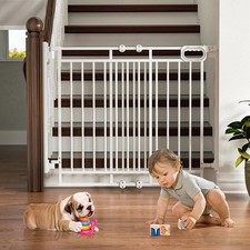 Mom's Choice GROWNSY Baby Gate No Bottom 26-36Adjustable Width 28H, White