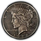 1928 $1 Silver Peace Dollar - AU Key Date Coin - SKU-B5924