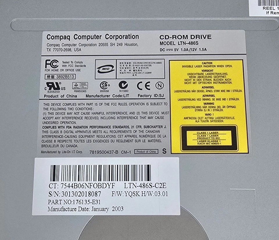 Compaq LTN-486S CD Rom Drive Ref00372 - Image 2 of 3