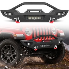 Front Bumper For 07-26 Jeep Wrangler Jk Jl Gladiator Jt W D-rings Light Bar