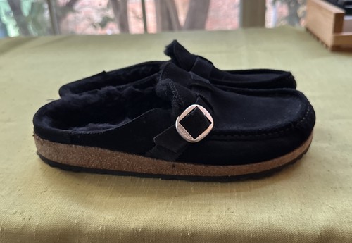 Birkenstock Boston Pantolette Lammfell schwarz Wildleder Leder Fell gefüttert Gr. 40 - Bild 5 von 13