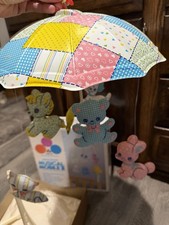 Vintage Dolly Toy Animal Shower Musical Mobile Crib Wind Up Dog Bunny Bear Cat